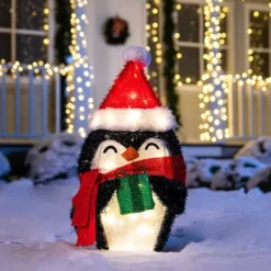 80 LED Tinsel Penguin Christmas Yard Lights 21in 11 80 LED Tinsel Penguin Christmas Yard Lights 21in -Christmas Decorations Tinsel Penguin LED Yard Light 21in 2 1 600x600 1